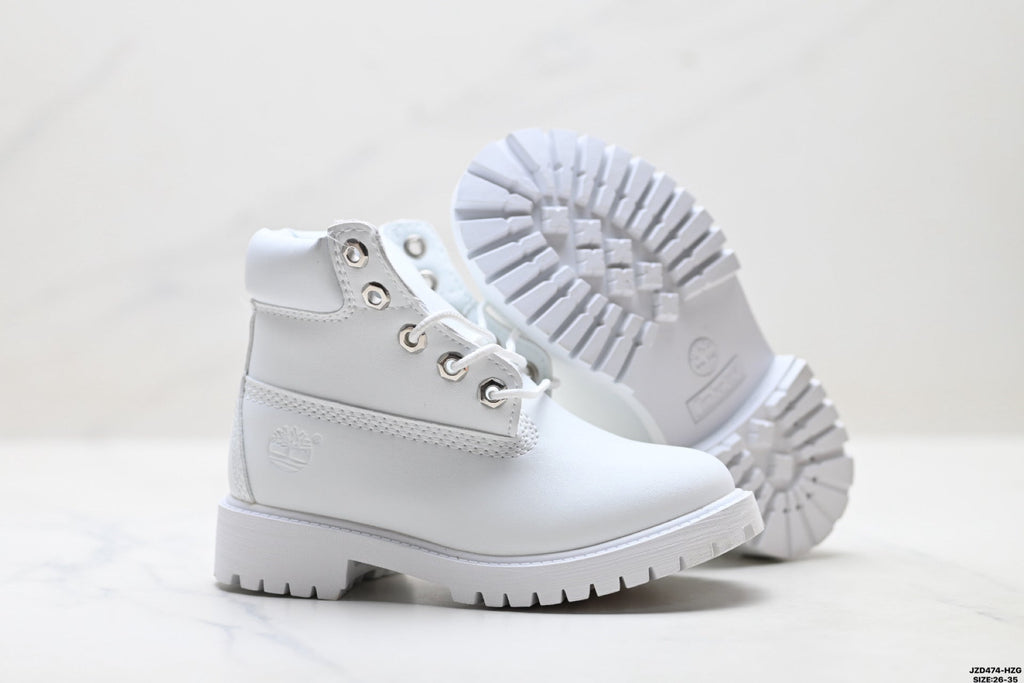 Timberland White Kids Premium Leather Boot