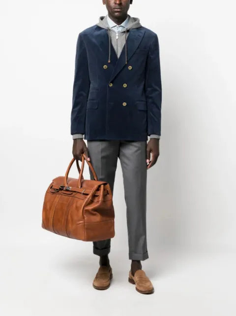 Brunello Cucinelli double-breasted velvet blazer
