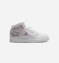 Air Jordan 1 Mid SE GS Sneakers | White/Field Silver