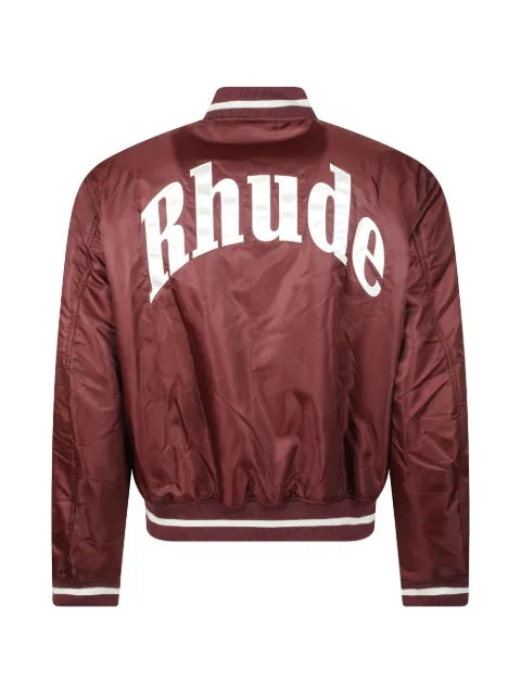 RHUDE logo-print striped-trim jacket