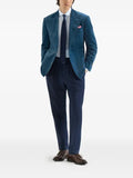 Brunello Cucinelli denim-effect cotton velvet Tailor blazer with peak lapels