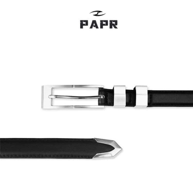 Full Grain Leather Belt Minimalist Square Pin Buckle Unisex Waist Belt
