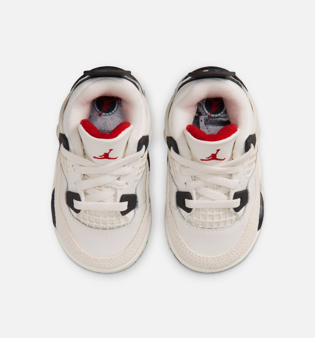 Air Jordan 4 Retro Flight Club Infant/Toddler Shoe - Sail/Black/University Red