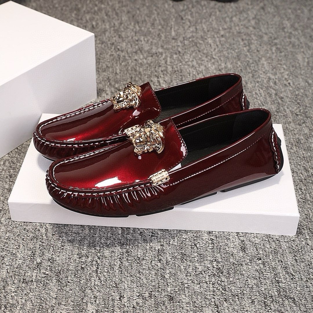 Versace Burgundy Ornament Loafers