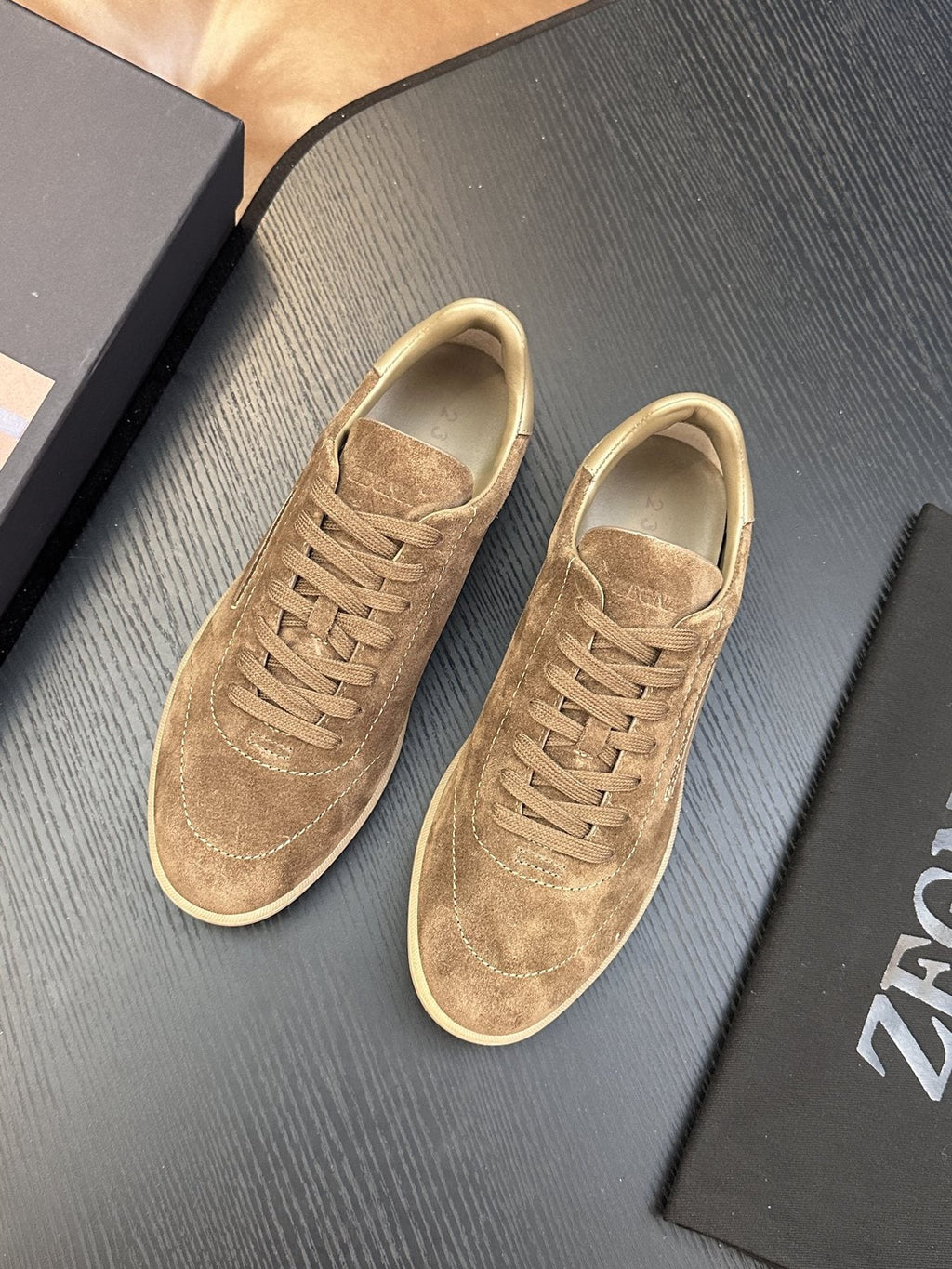 Zegna Suede Lace-Up Sneakers