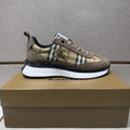 Burberry Men's Plaid Panel Sneakers - Padded Collar